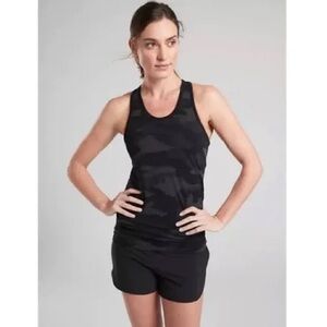 Athleta Speedlight Camo tank, small, black